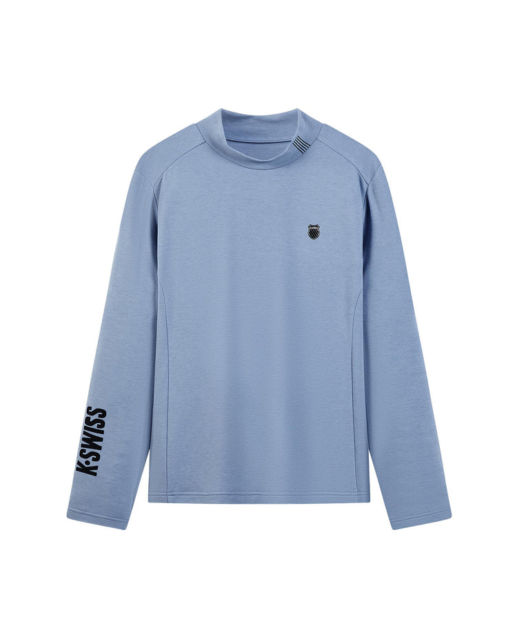 109065-865 | MEN'S LOGO STAND COLLAR LONG SLEEVES T-SHIRT | BLUEBERRY