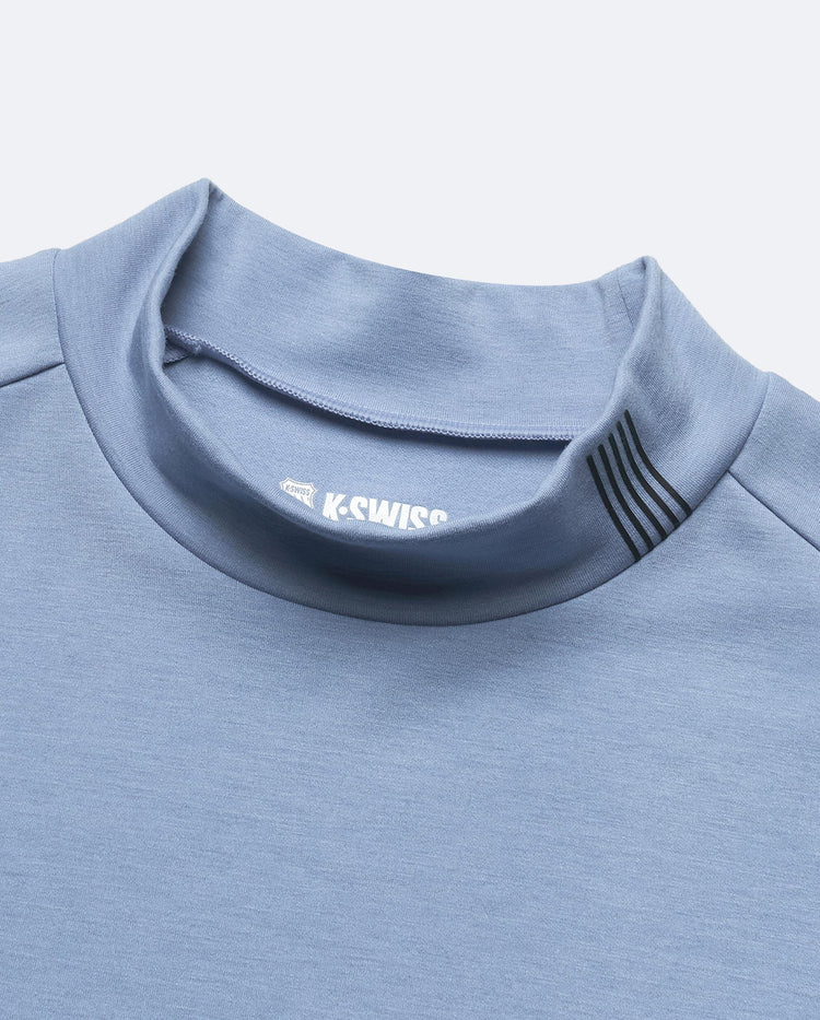 109065-865 | MEN'S LOGO STAND COLLAR LONG SLEEVES T-SHIRT | BLUEBERRY