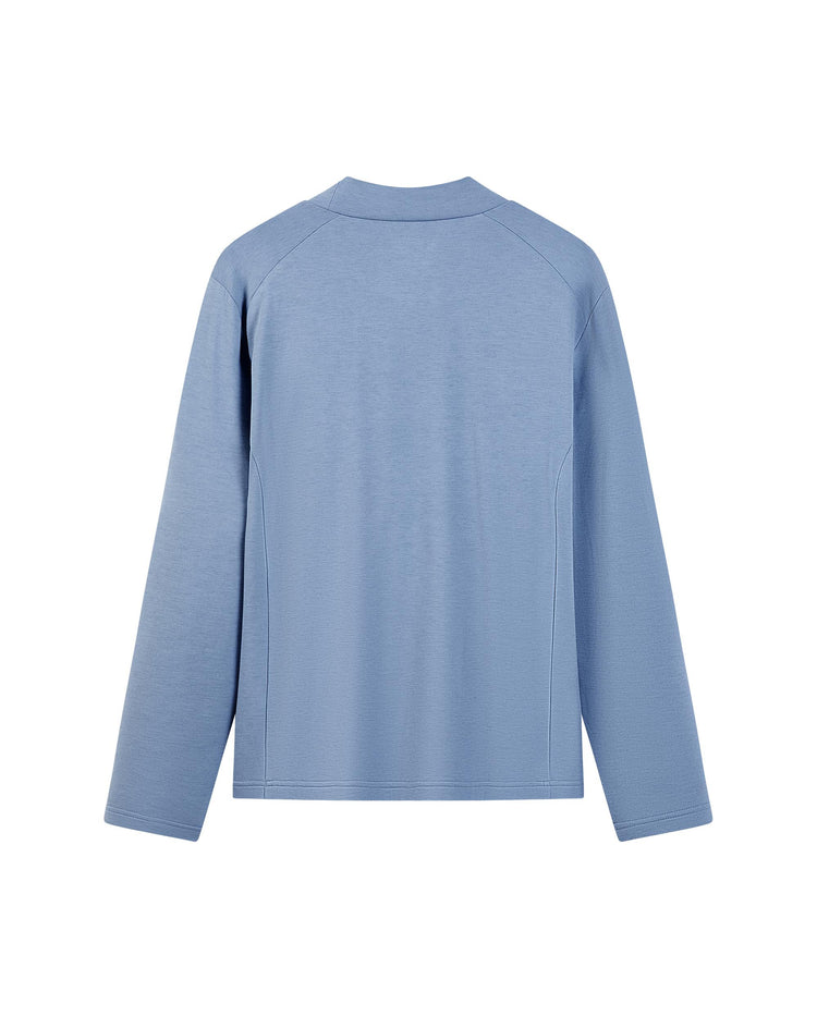 109065-865 | MEN'S LOGO STAND COLLAR LONG SLEEVES T-SHIRT | BLUEBERRY
