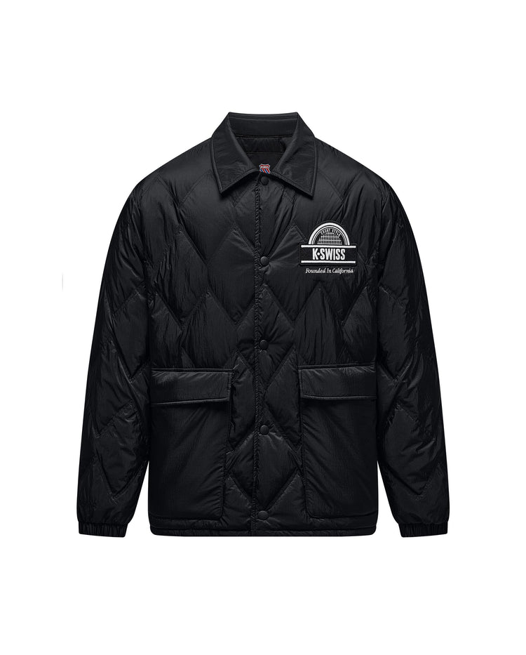 109831-008 | MEN'S K-SWISS LOGO LOOSE FIT GOOSE DOWN JACKET | BLACK