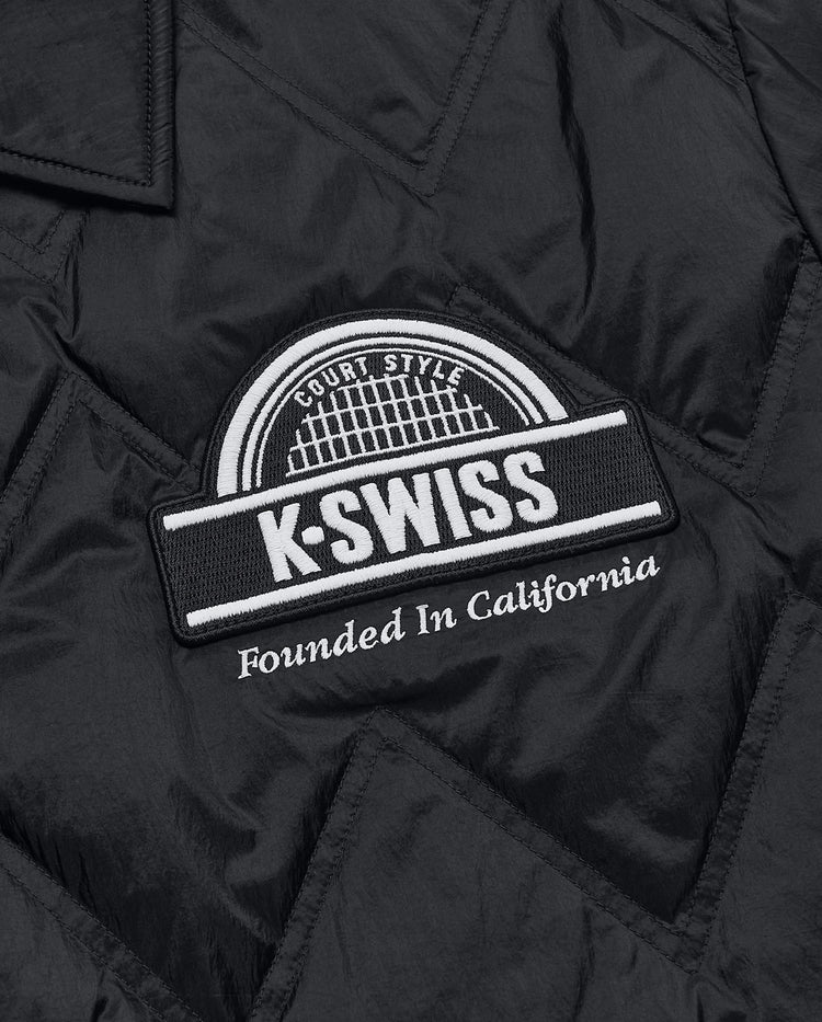 109831-008 | MEN'S K-SWISS LOGO LOOSE FIT GOOSE DOWN JACKET | BLACK