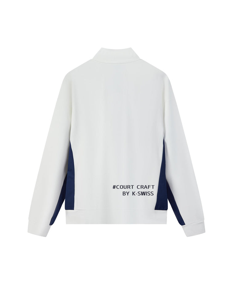 109859-163 | MEN'S K-SWISS LOGO HALF-ZIP SWEATSHIRT | WHITE/NAVY