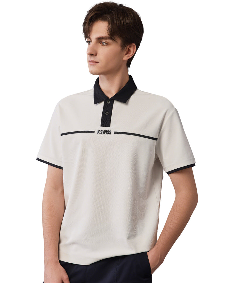 109867-115 | MEN'S K-SWISS LOGO COLOR BLOCKS POLO SHIRT | WHITE/SPECIAL