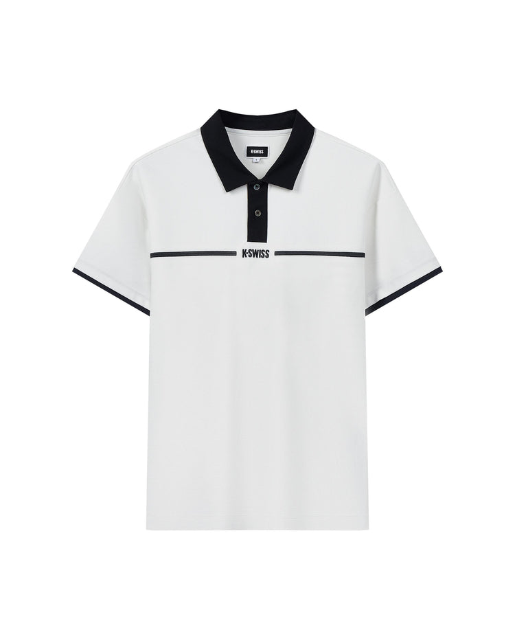 109867-115 | MEN'S K-SWISS LOGO COLOR BLOCKS POLO SHIRT | WHITE/SPECIAL