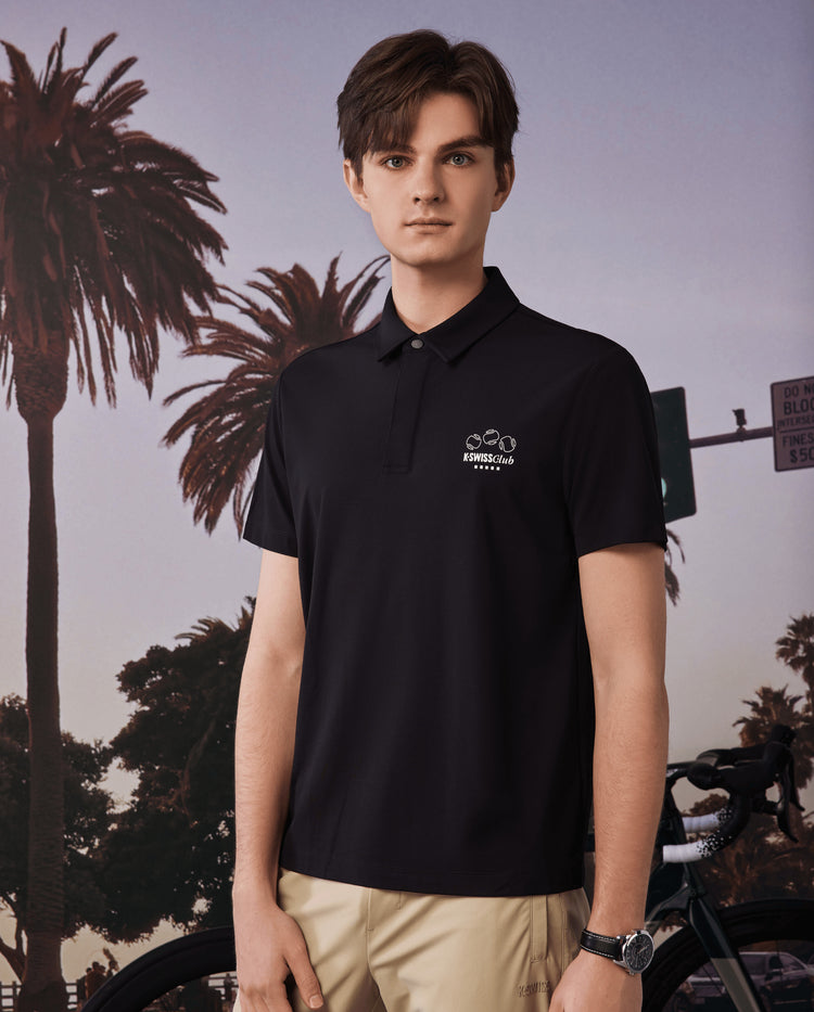 109877-008 | MEN'S K-SWISS CLUB LOGO POLO SHIRT | BLACK