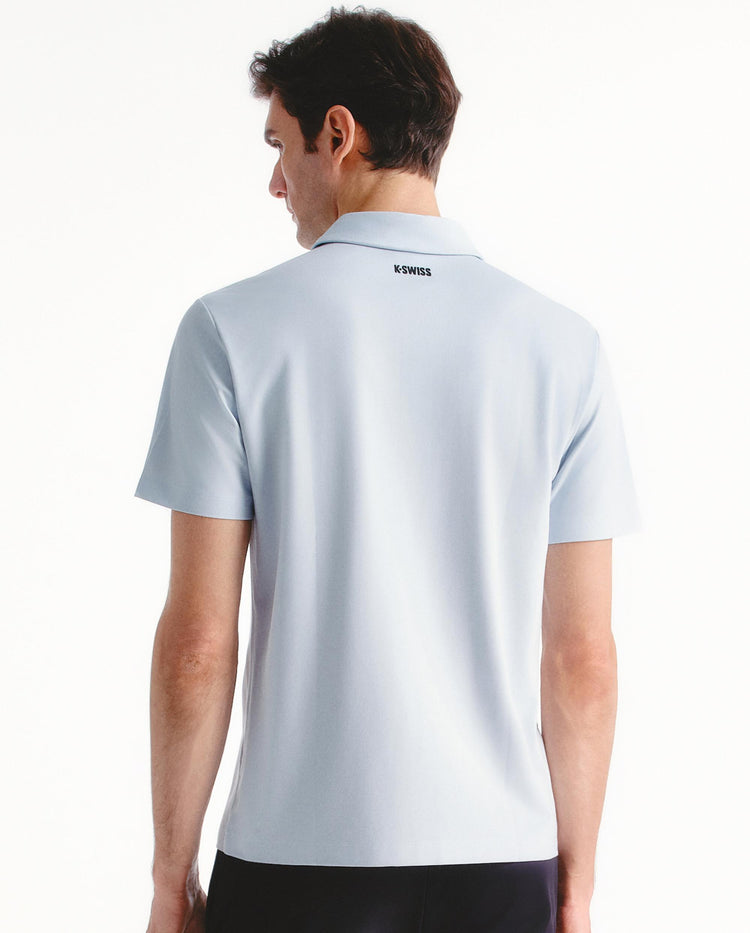 109877-413 | MEN'S K-SWISS TENNIS CLUB LOGO POLO SHIRT | GRAY MIST/MOONBEAM