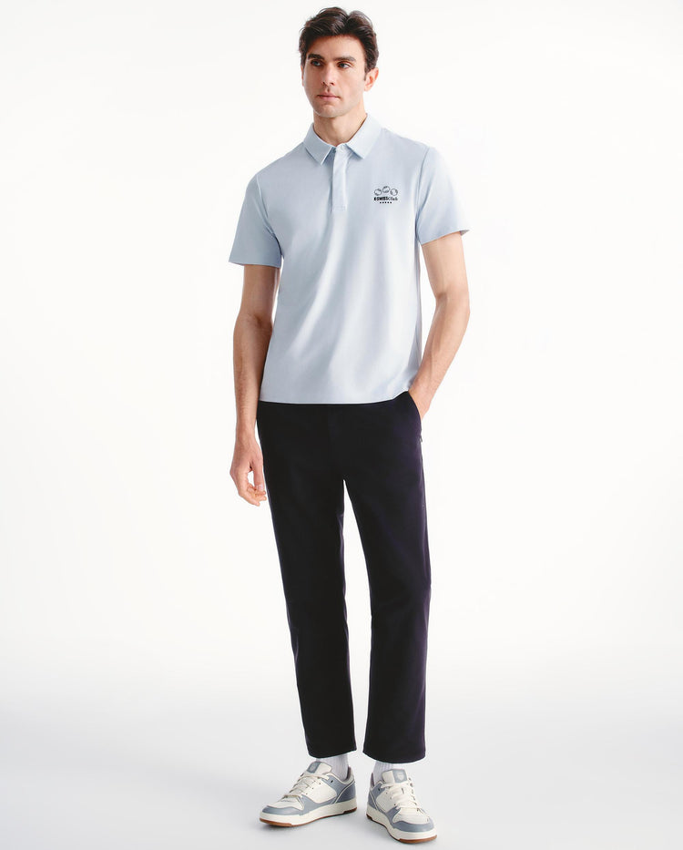109877-413 | MEN'S K-SWISS TENNIS CLUB LOGO POLO SHIRT | GRAY MIST/MOONBEAM