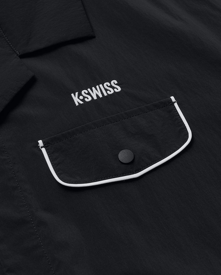 109891-008 | MEN'S K-SWISS LOGO LOOSE FIT SHORT SLEEVES SHIRT | BLACK