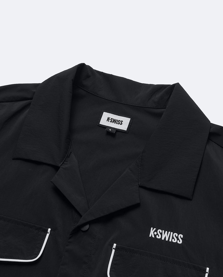 109891-008 | MEN'S K-SWISS LOGO LOOSE FIT SHORT SLEEVES SHIRT | BLACK