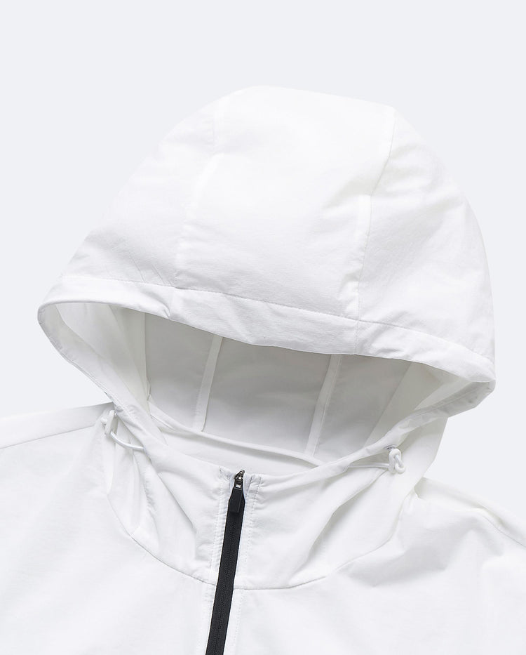 109985-101 | MEN'S K-SWISS LOGO STAND COLLAR HOODED JACKET | WHITE/WHITE