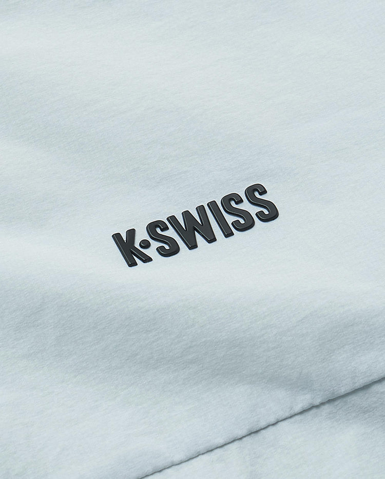 109985-413 | MEN'S K-SWISS LOGO STAND COLLAR HOODED JACKET | GRAY MIST/MOONBEAM
