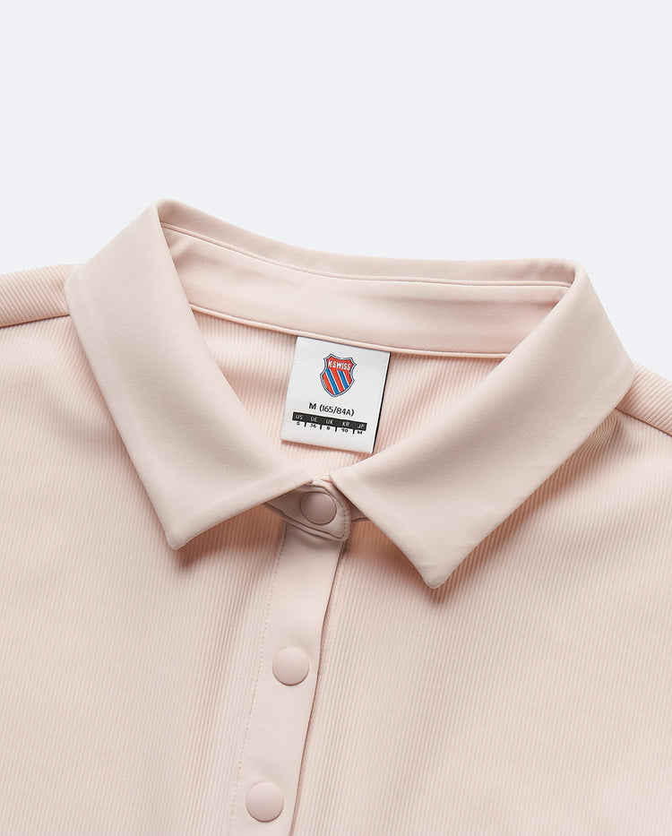 1910078-623 | WOMEN'S K-SWISS LOGO JACQUARD POLO DRESS | PEACH WHIP