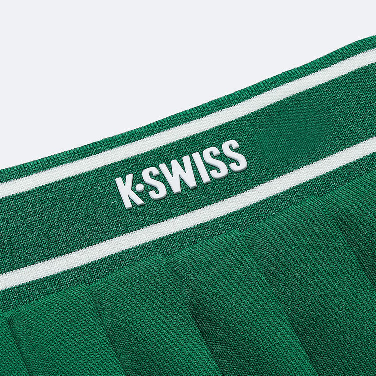 1910080-310 | WOMEN'S K-SWISS LOGO PLEATED TENNIS SKIRT | GREEN/ASST