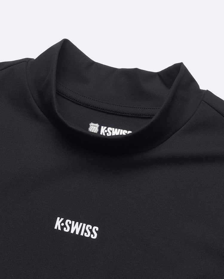 1910087-008 | WOMEN'S STAND COLLAR LONG SLEEVES T-SHIRT | BLACK