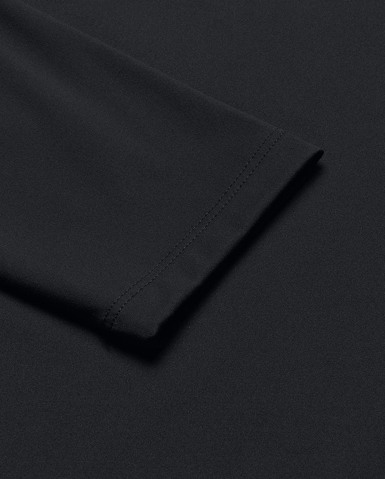 1910087-008 | WOMEN'S STAND COLLAR LONG SLEEVES T-SHIRT | BLACK