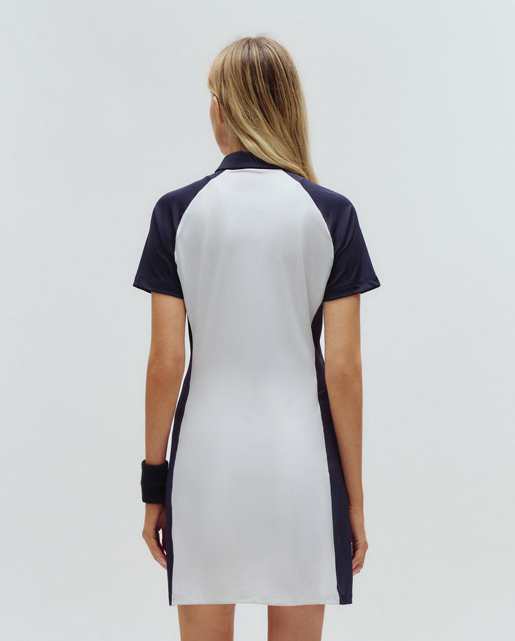 1910687-101 | WOMEN'S K-SWISS LOGO TENNIS POLO DRESS | WHITE/WHITE