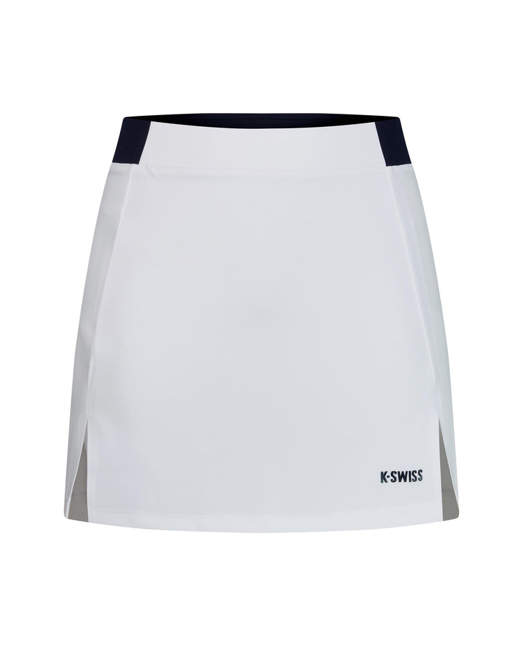 1910699-101 | WOMEN'S K-SWISS LOGO A-LINE TENNIS SKIRT | WHITE/WHITE
