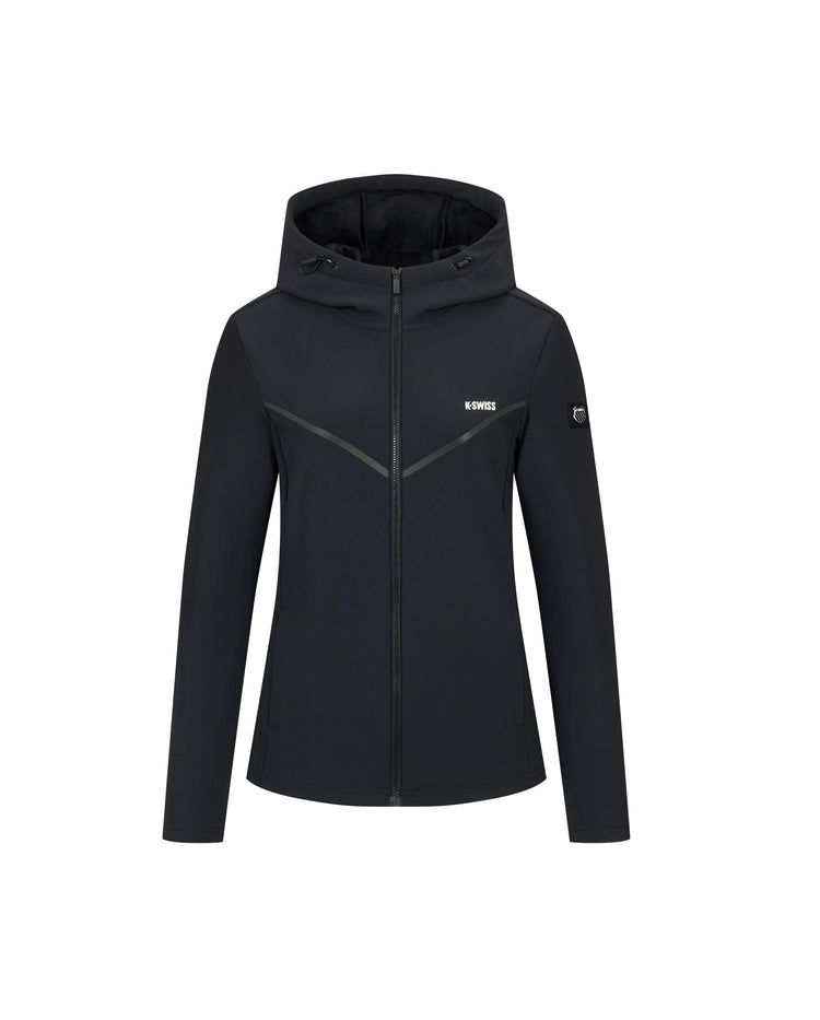1910743-008 | WOMEN'S K-SWISS LOGO HOODED JACKET | BLACK