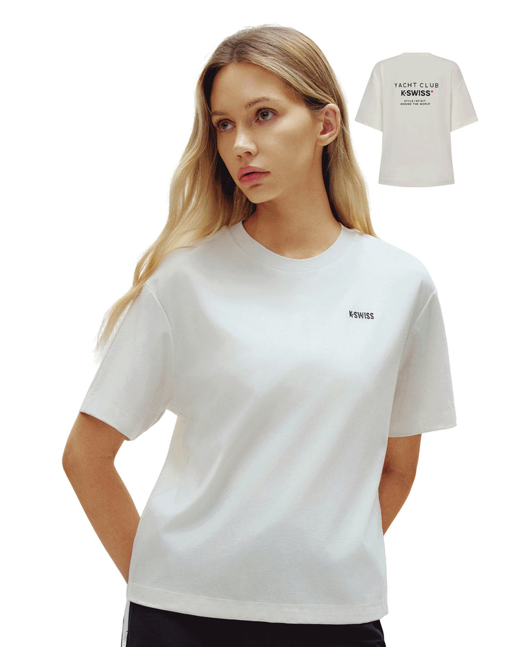 1910768-115 | WOMEN'S K-SWISS LOGO LOOSE FIT T-SHIRT | WHITE/SPECIAL