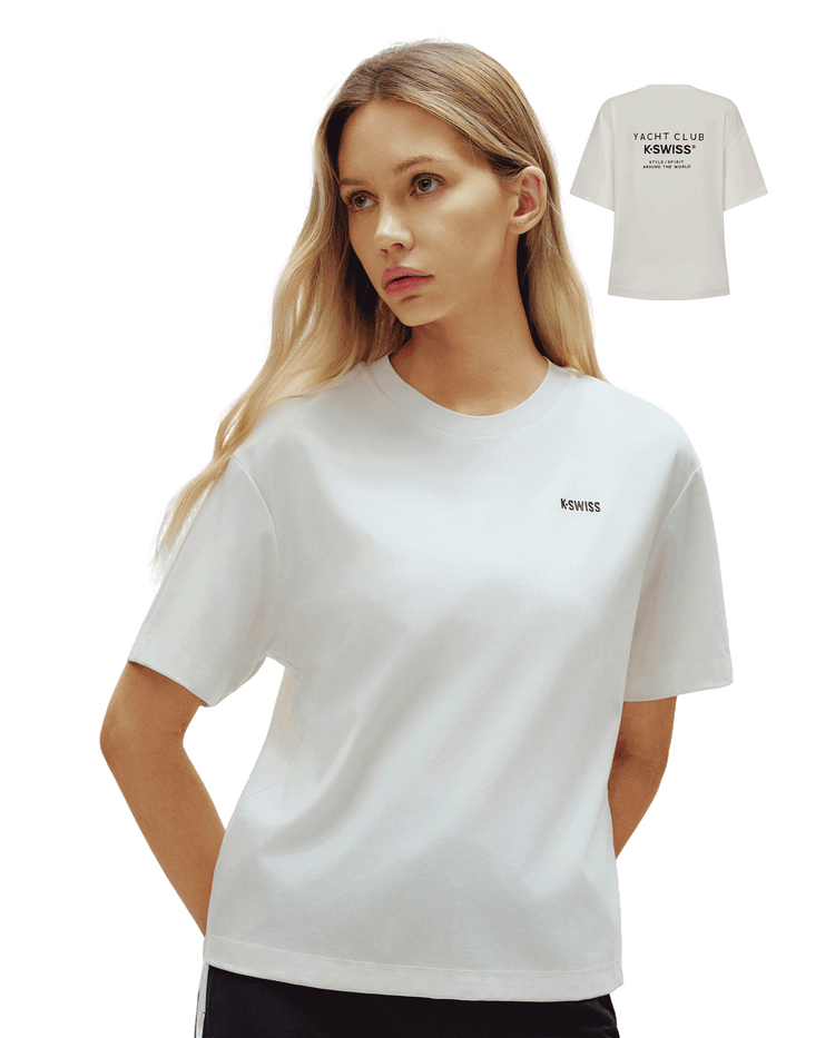 1910768-115 | WOMEN'S K-SWISS LOGO LOOSE FIT T-SHIRT | WHITE/SPECIAL