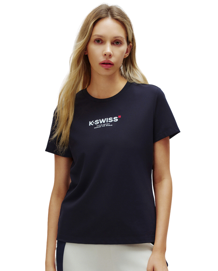 1910769-495 | WOMEN'S K-SWISS LOGO SHORT SLEEVES T-SHIRT | BLUE/MISC