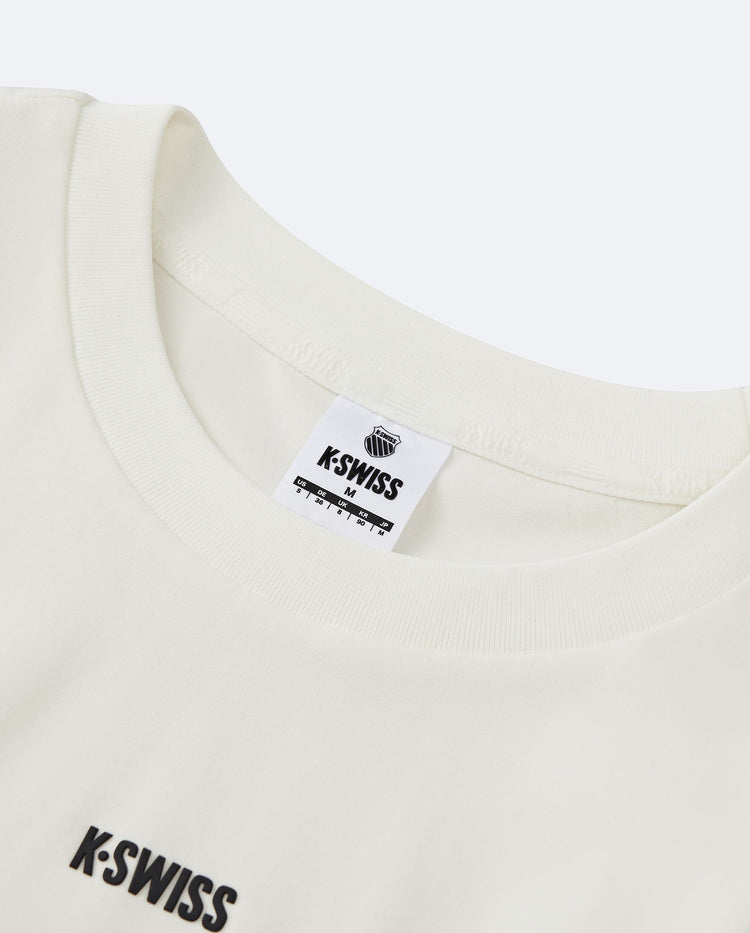 1910771-115 | WOMEN'S K-SWISS LOGO LOOSE FIT GATERED HEM T-SHIRT | WHITE/SPECIAL
