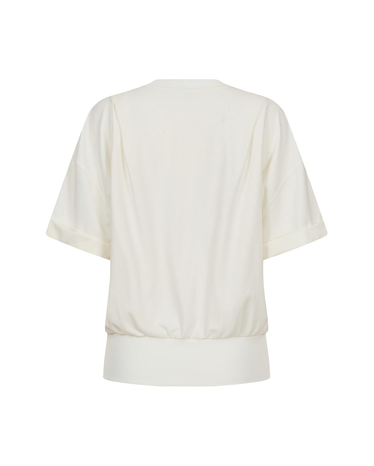 1910771-115 | WOMEN'S K-SWISS LOGO LOOSE FIT GATERED HEM T-SHIRT | WHITE/SPECIAL