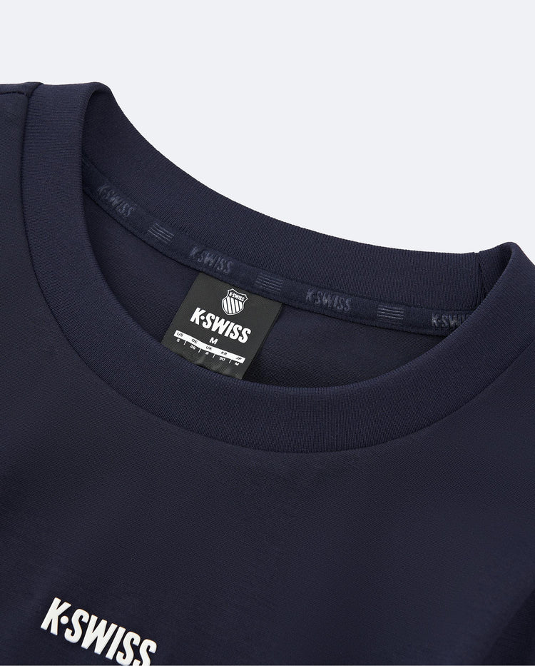 1910771-456 | WOMEN'S K-SWISS LOGO LOOSE FIT GATERED HEM T-SHIRT | BLUE/MISC
