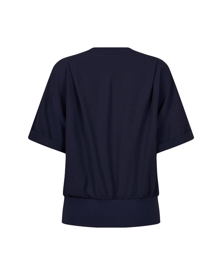 1910771-456 | WOMEN'S K-SWISS LOGO LOOSE FIT GATERED HEM T-SHIRT | BLUE/MISC