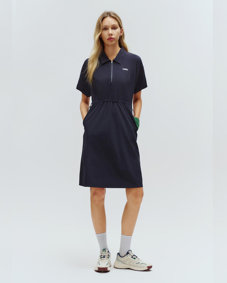 1910772-495 | WOMEN'S K-SWISS LOGO HALF-ZIP POLO DRESS | BLUE/MISC