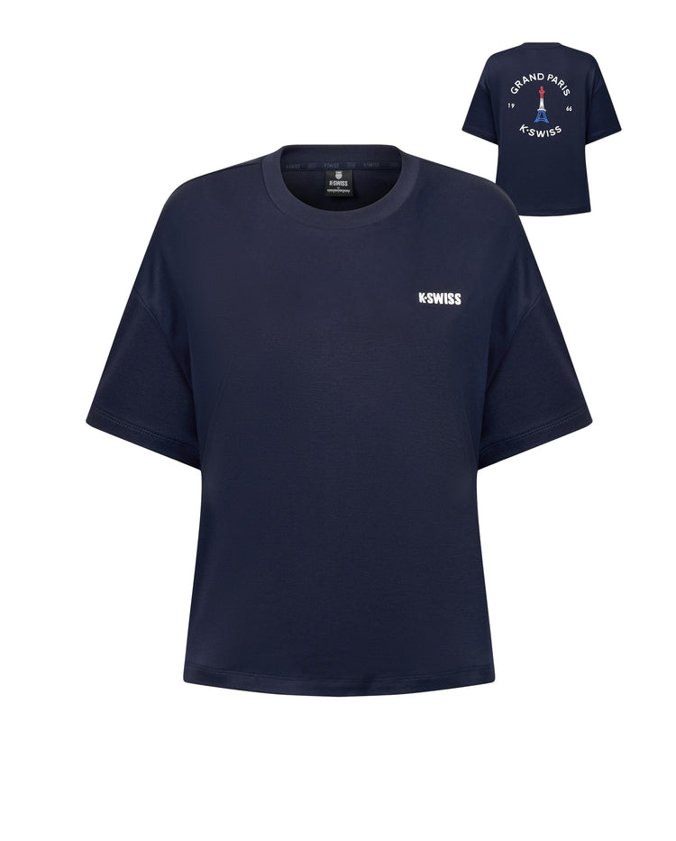 1910783-456 | WOMEN'S GRAND PARIS LOGO COTTON T-SHIRT | BLUE/MISC