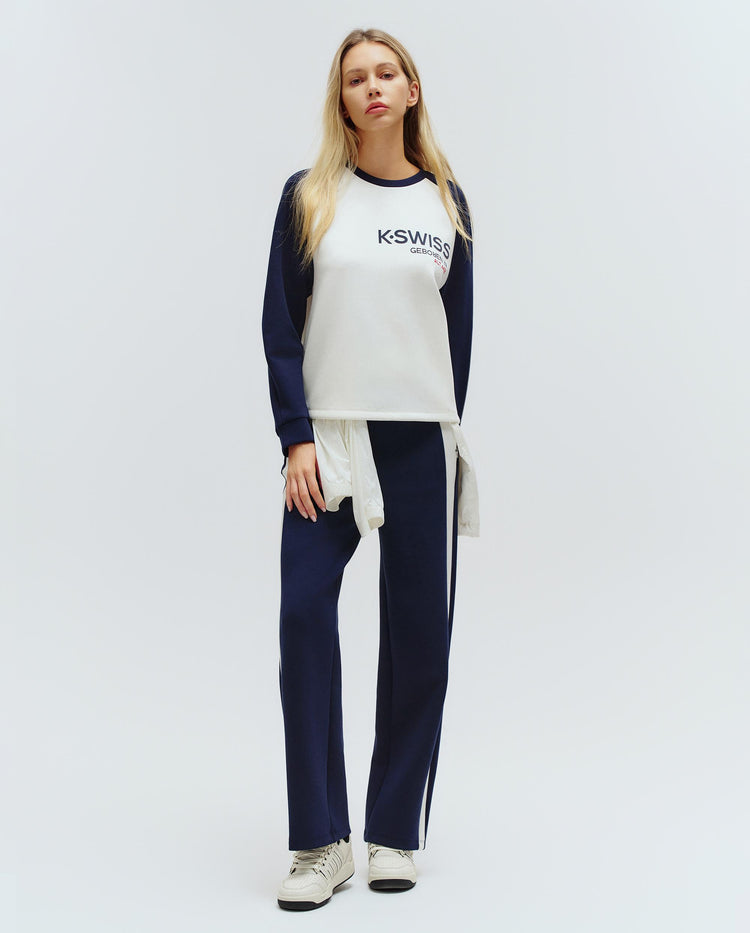 1910803-115 | WOMEN'S K-SWISS LOGO COLOR BLOCKS SWEATSHIRT | WHITE/SPECIAL