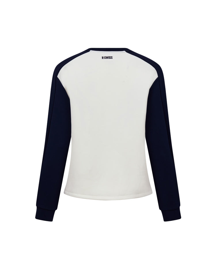 1910803-115 | WOMEN'S K-SWISS LOGO COLOR BLOCKS SWEATSHIRT | WHITE/SPECIAL