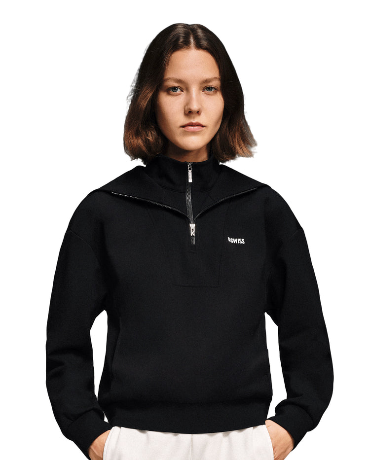 1910820-008 | WOMEN'S LOGO TURTLENECK HALF-ZIP HOODIE | BLACK