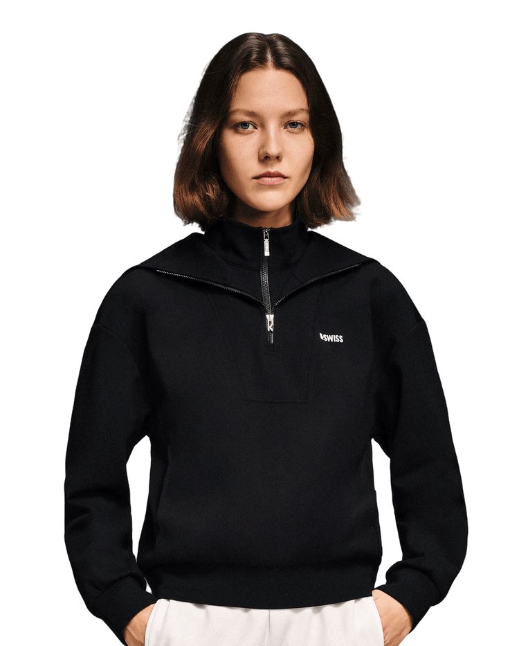 1910820-008 | WOMEN'S LOGO TURTLENECK HALF-ZIP HOODIE | BLACK