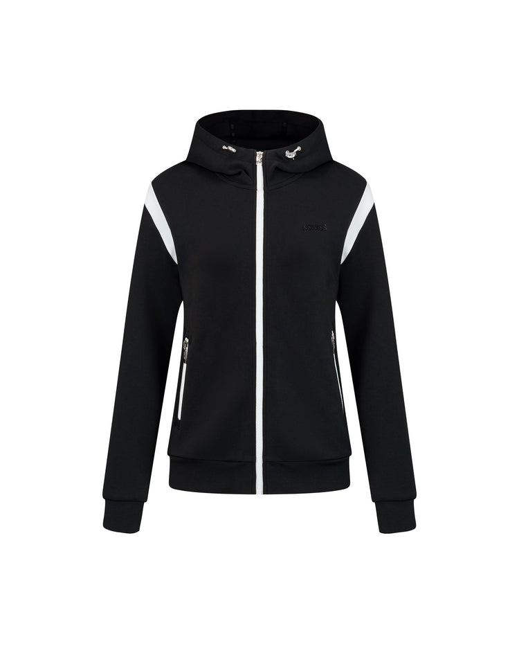 1910824-008 | WOMEN'S K-SWISS LOGO COLOR BLOCKS HOODED JACKET | BLACK