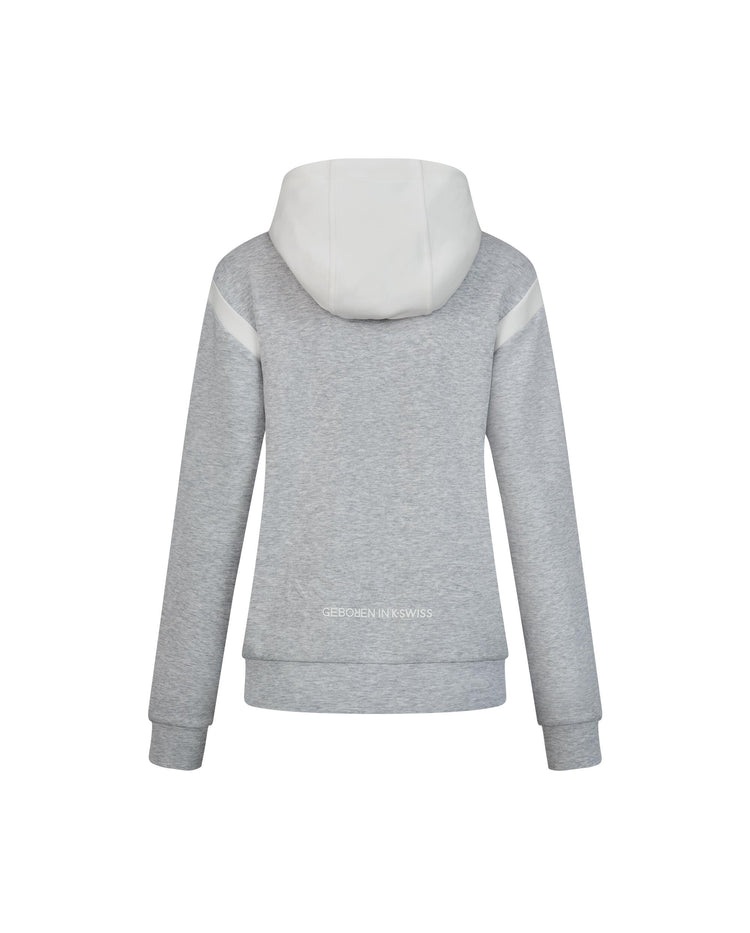 1910824-144 | WOMEN'S K-SWISS LOGO COLOR BLOCKS HOODED JACKET | WHITE/BLACK/GREY