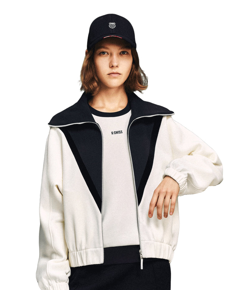 1910844-115 | WOMEN'S COLOR BLOCKS COWL NECK JACKET | WHITE/SPECIAL