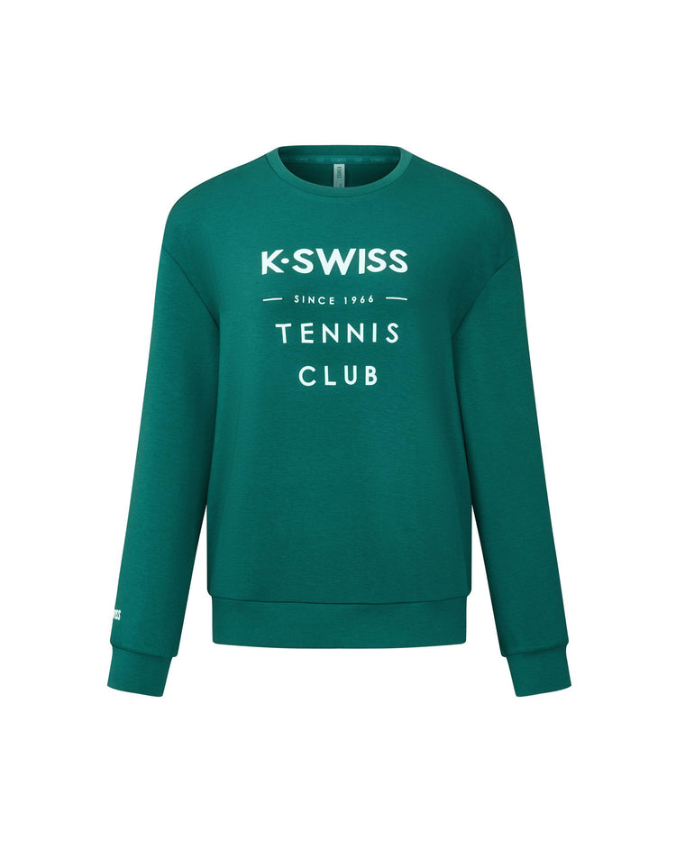 1911502-300 | WOMEN'S K-SWISS TENNIS CLUB LOGO SWEATSHIRT | FOREST GREEN