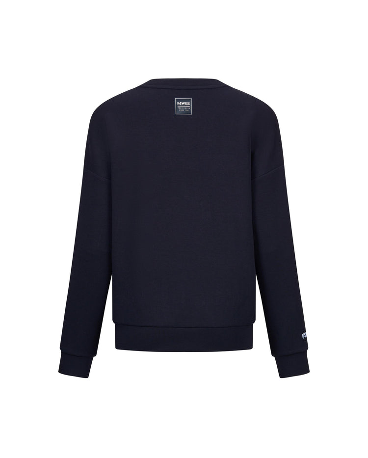 1911502-401 | WOMEN'S K-SWISS TENNIS CLUB LOGO SWEATSHIRT | NAVY/WHITE