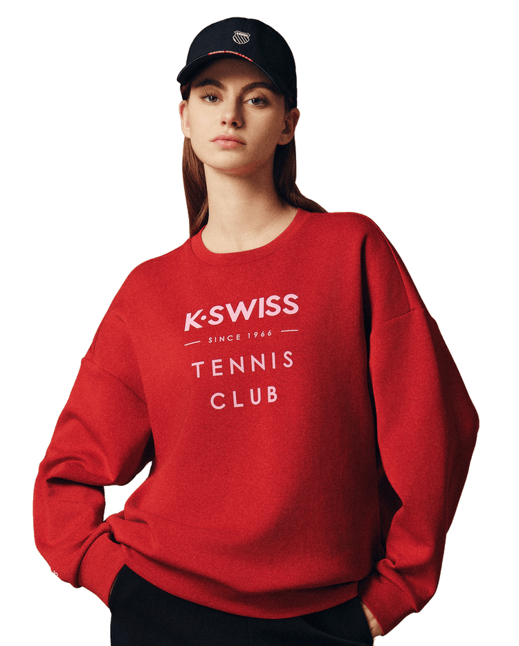 1911502-643 | WOMEN'S K-SWISS TENNIS CLUB LOGO SWEATSHIRT | MERLOT/MISC