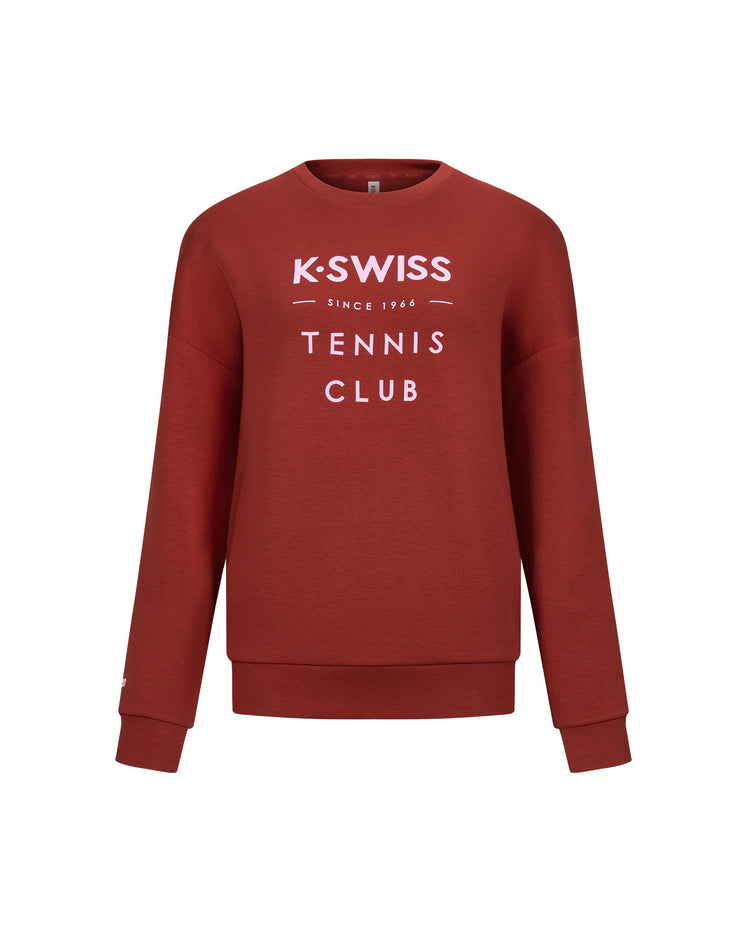 1911502-643 | WOMEN'S K-SWISS TENNIS CLUB LOGO SWEATSHIRT | MERLOT/MISC