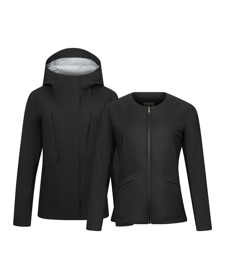 1911506-008 | WOMEN'S LOGO JACKET AND HOODED JACKET 2 PIECES SET | BLACK