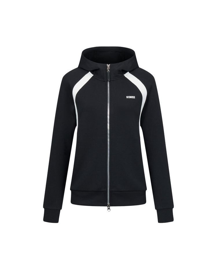 1911510-008 | WOMEN'S K-SWISS LOGO COLOR BLOCKS HOODED JACKET | BLACK