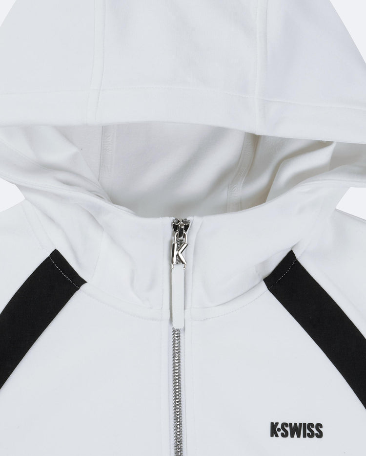 1911510-161 | WOMEN'S K-SWISS LOGO COLOR BLOCKS HOODED JACKET | WHITE