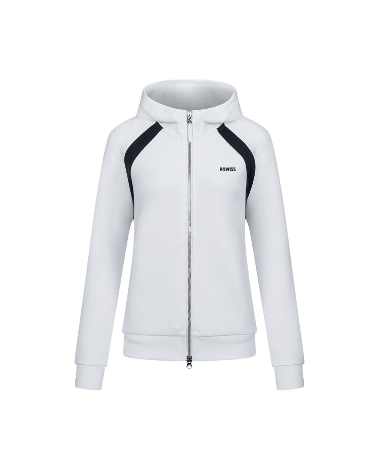 1911510-161 | WOMEN'S K-SWISS LOGO COLOR BLOCKS HOODED JACKET | WHITE