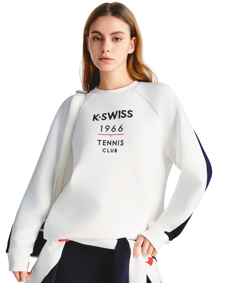1911516-161 | WOMEN'S K-SWISS TENNIS CLUB SWEATSHIRT | WHITE