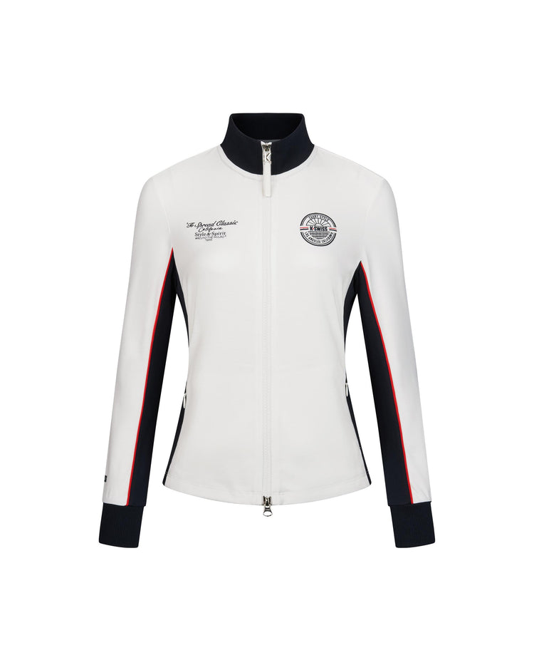 1911549-161 | WOMEN'S LOGO COLOR BLOCKS STAND COLLAR JACKET | WHITE
