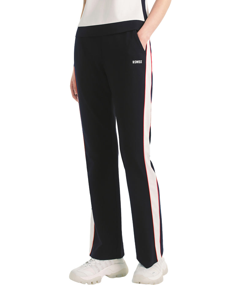 1911550-401 | WOMEN'S LOGO HIGH WAIST SIDE TAPED FLARED PANTS | NAVY
