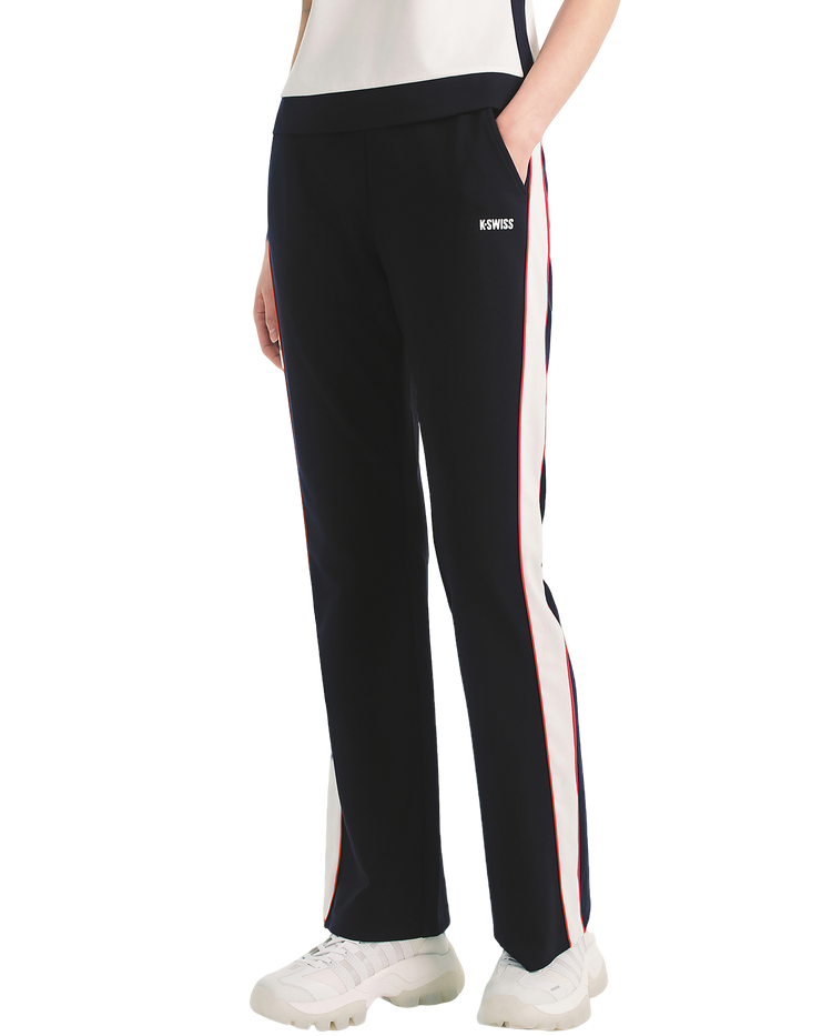 1911550-401 | WOMEN'S LOGO HIGH WAIST SIDE TAPED FLARED PANTS | NAVY